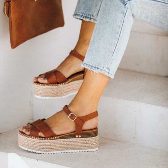 Faux Leather Espadrille Sandals - Picture 7 of 9